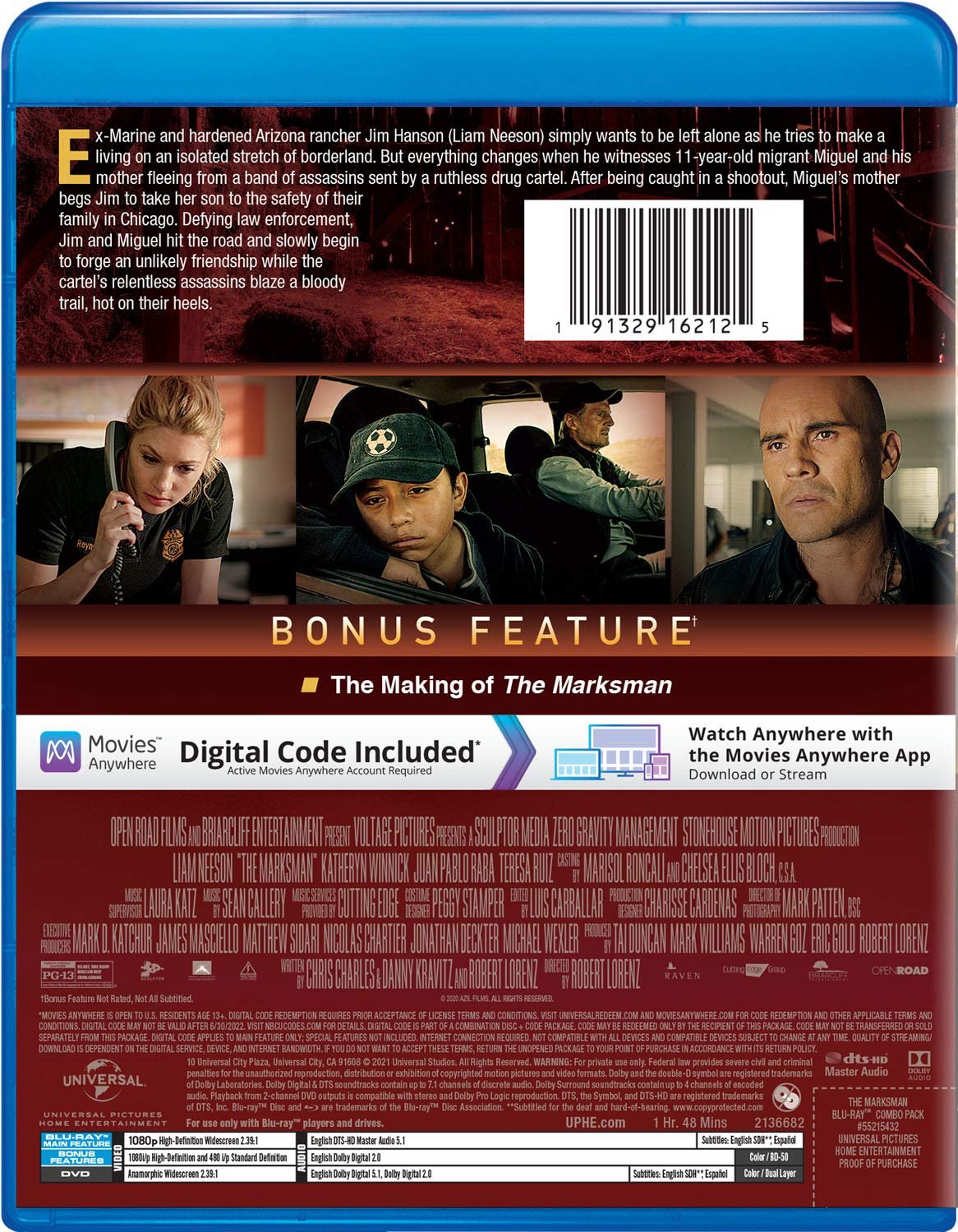 The Marksman Blu-ray combo back
