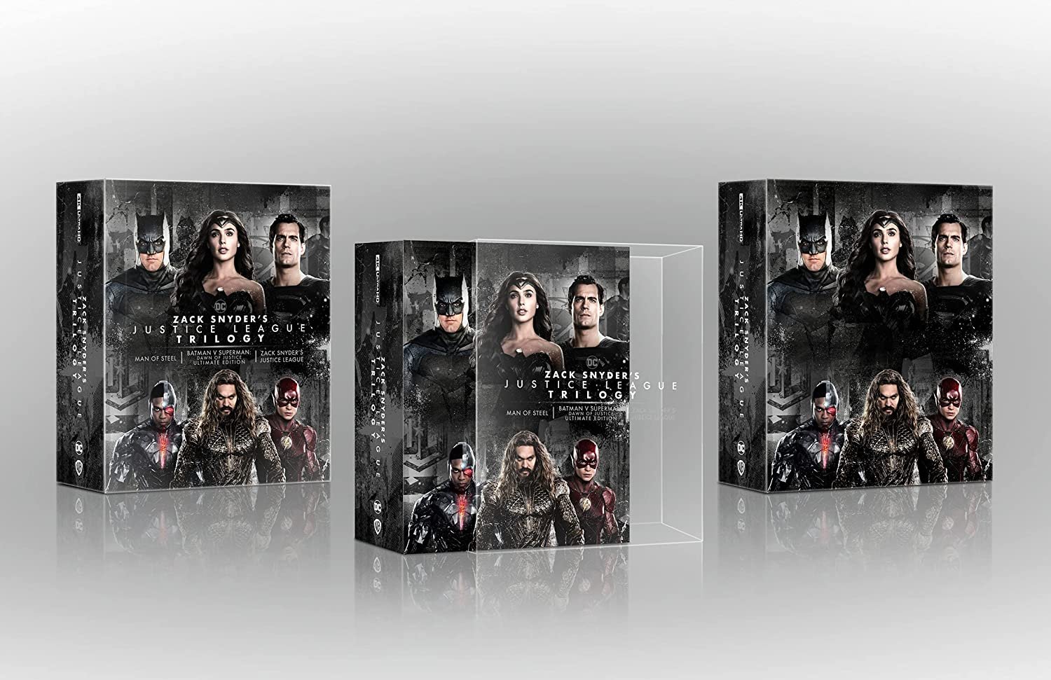 Zack Snyder's Justice League Trilogy box open translucent