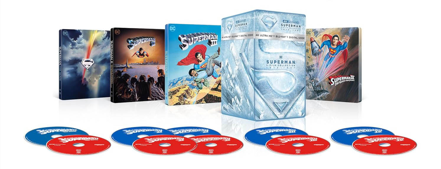 Superman 5-Film Collection 4k UHD BD SteelBook Library Case Amazon Exclusive