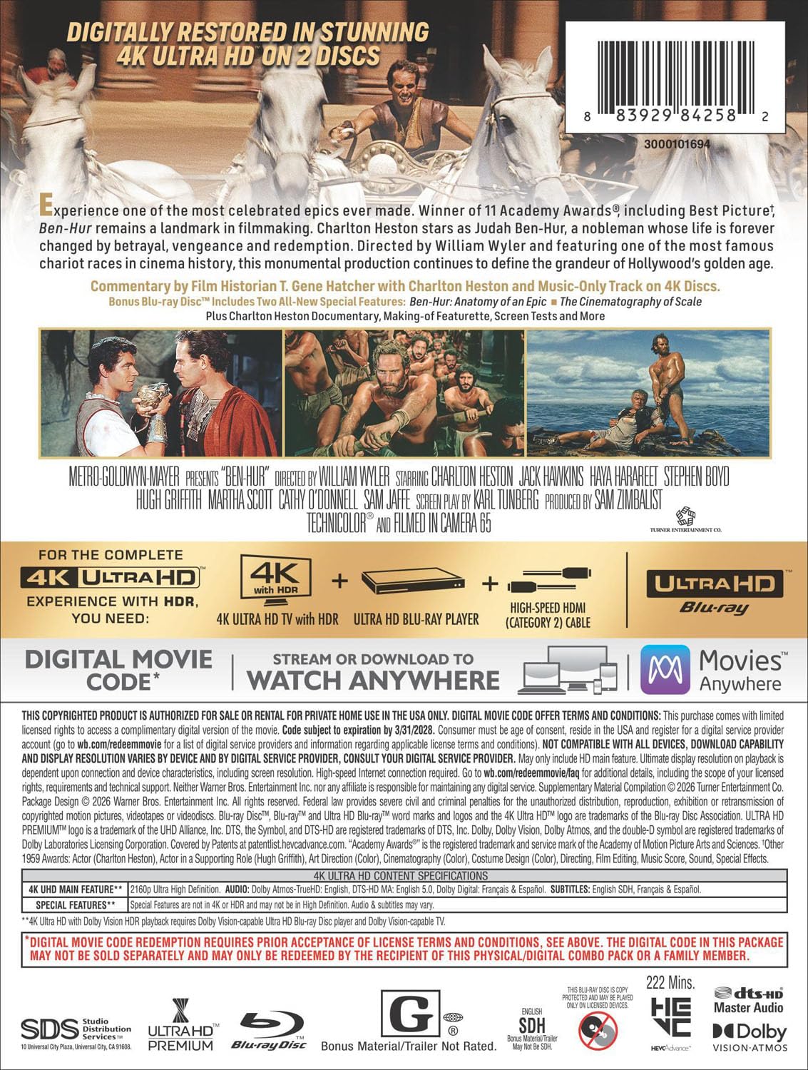 Ben-Hur (1959) 4k UHD SteelBook