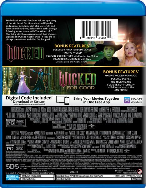 Wicked 2-Film Collection Blu-ray Digital specs