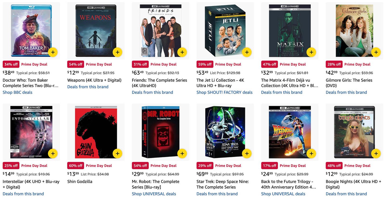 prime day deals on 4k Blu-ray movies
